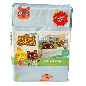 Animal Crossing DIY Paradise Twin Sheet 3 Pcs Set Multicolor Nintendo Game Soft
